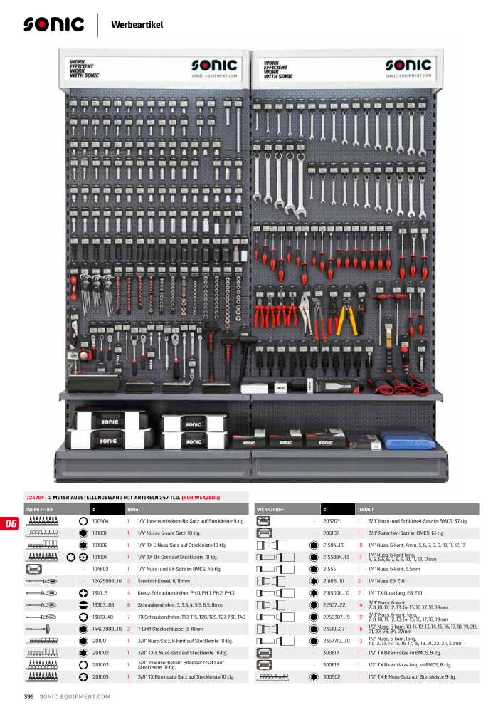 Sonic Equipment Hauptkatalog Werkzeugwagen NR.: 134 - Seite 398