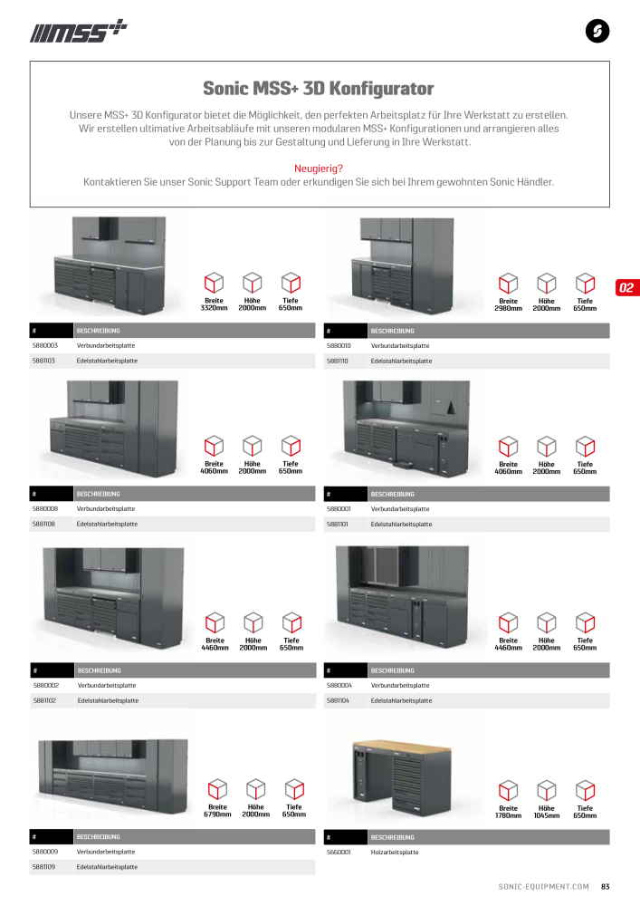 Sonic Equipment Hauptkatalog Werkzeugwagen NR.: 134 - Seite 85