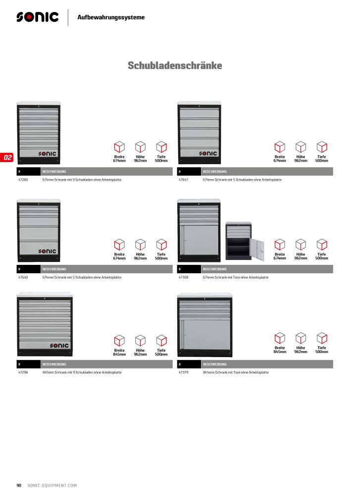 Sonic Equipment Hauptkatalog Werkzeugwagen NR.: 134 - Seite 92