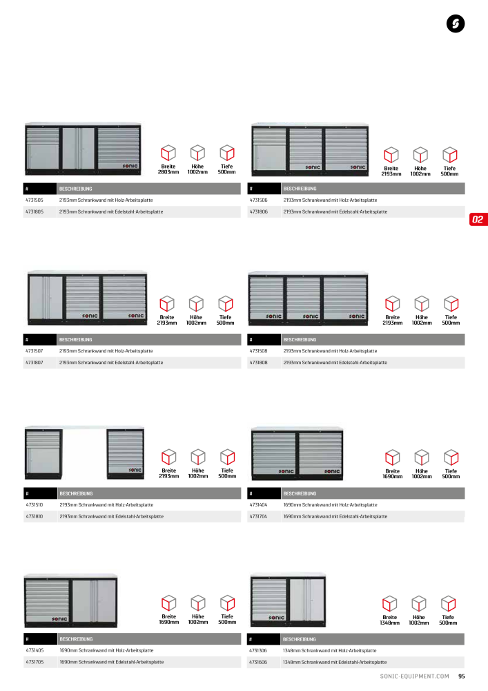 Sonic Equipment Hauptkatalog Werkzeugwagen NR.: 134 - Seite 97