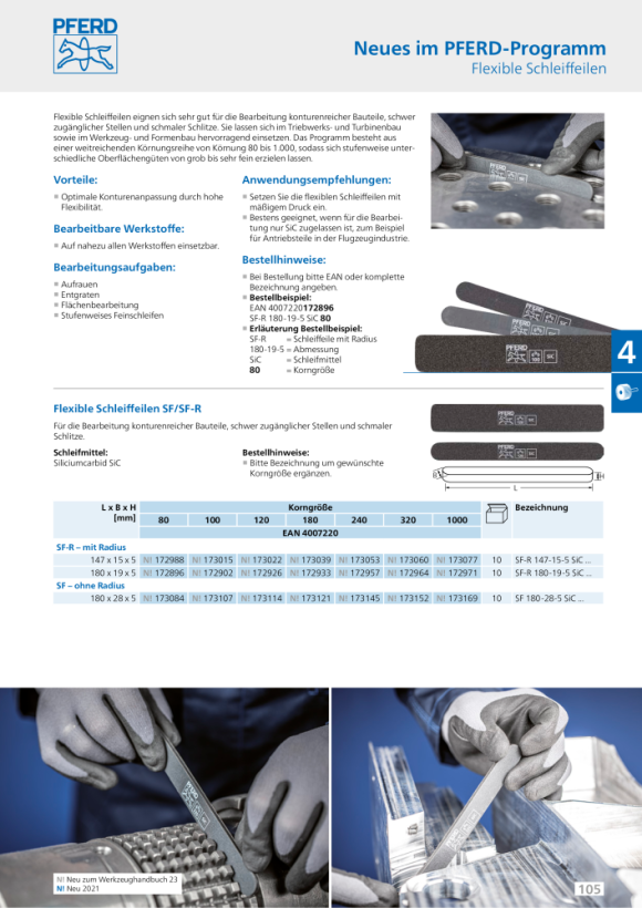 PFERD Flexibele slijpvijlen SF-R 147-15-5 SiC 120 40110022