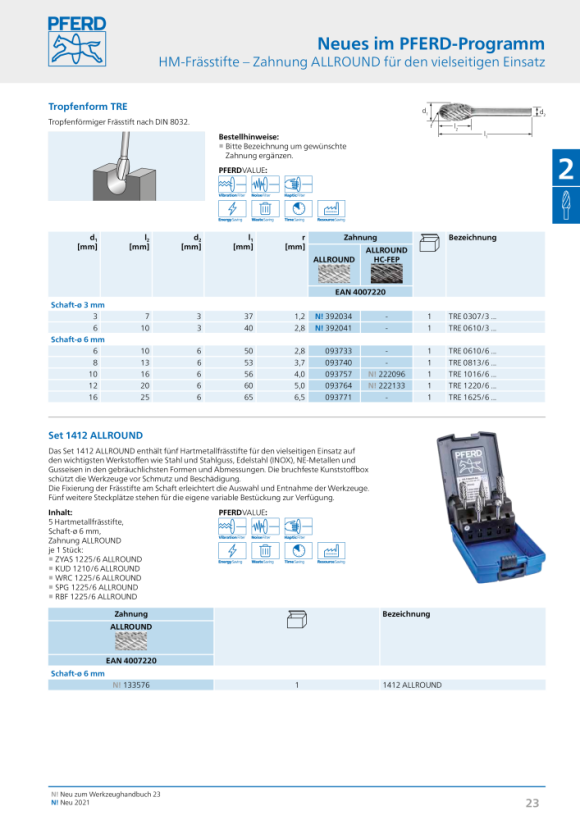 PFERD HM-frees TRE 1016/6 ALLROUND HC-FEP 21001059