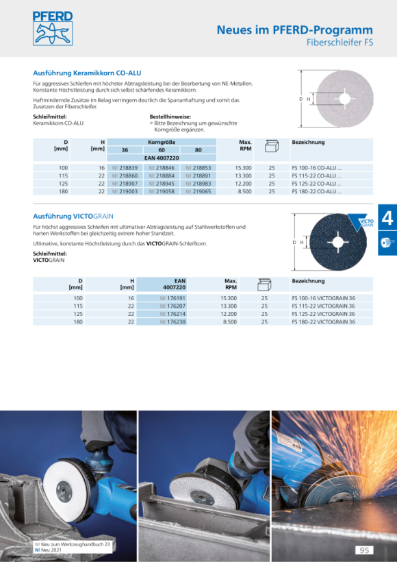 PFERD Fiberschijf FS 115-22 VICTOGRAIN 36 64279012