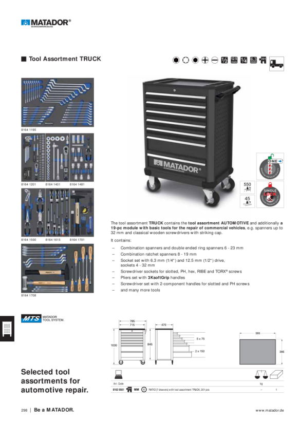 MATADOR RATIO 7S with Tool Assortment AUTOM. PRO, 297 pcs 6M (297) 8163 9580