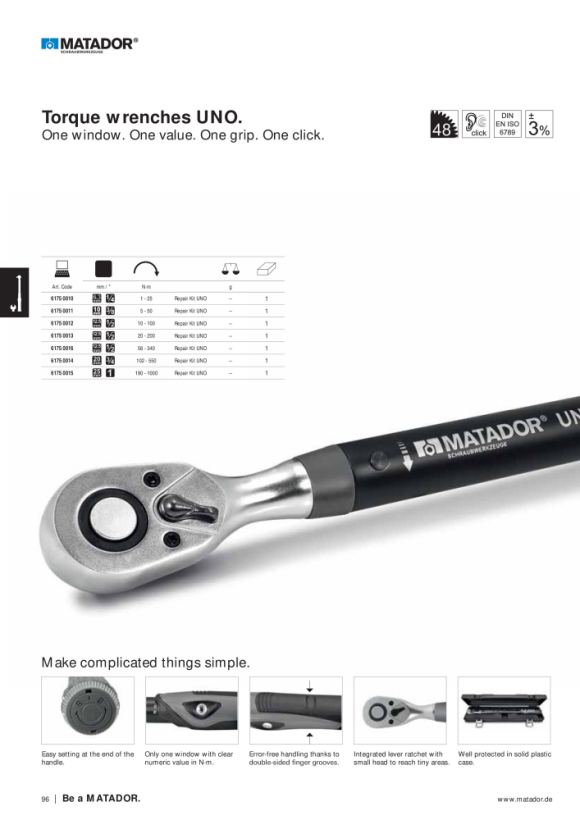 MATADOR Torque Wrench UNO 20(3/4): 110 - 550Nm 6175 0550