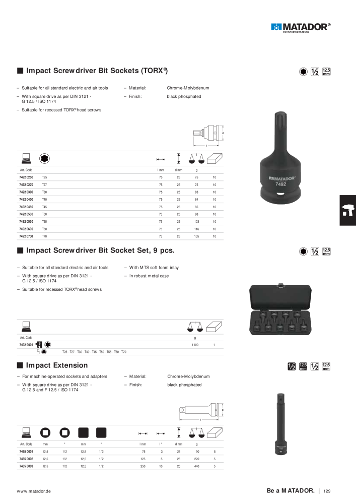 Matador Tool Catalogue NR.: 149 - Side 129