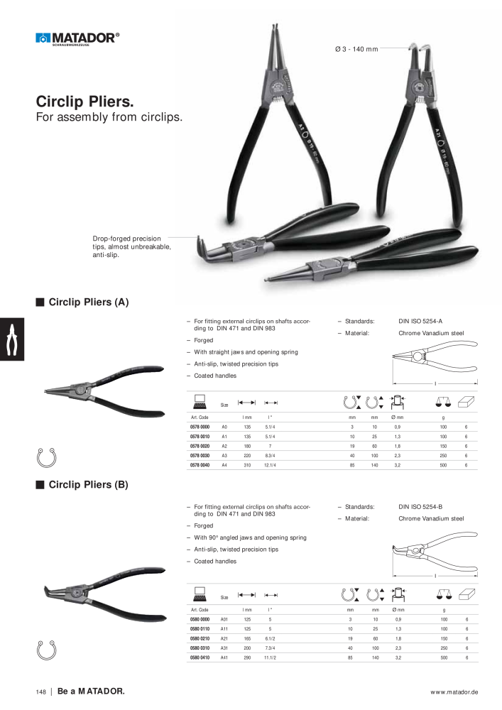 Matador Tool Catalogue NR.: 149 - Side 148