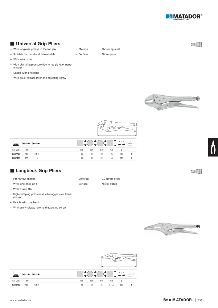 Matador Tool Catalogue NR.: 149 - Pagina 151