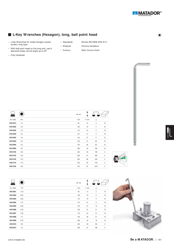 Matador Tool Catalogue NR.: 149 - Side 161