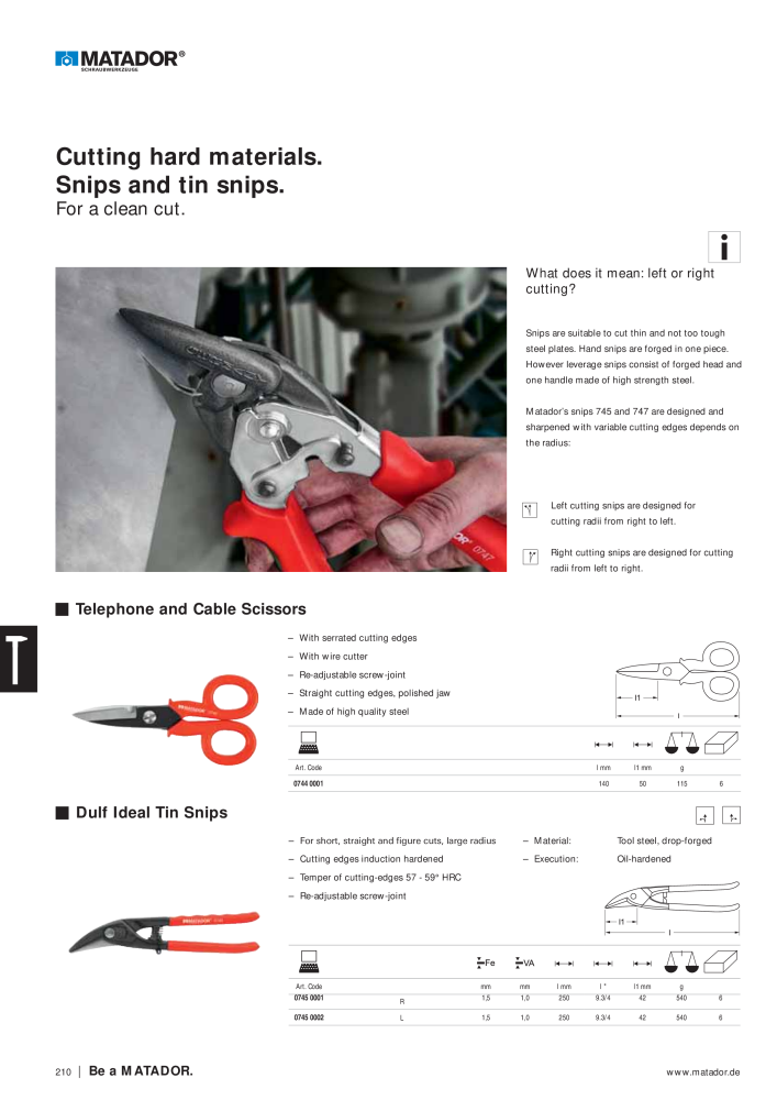 Matador Tool Catalogue NR.: 149 - Pagina 210