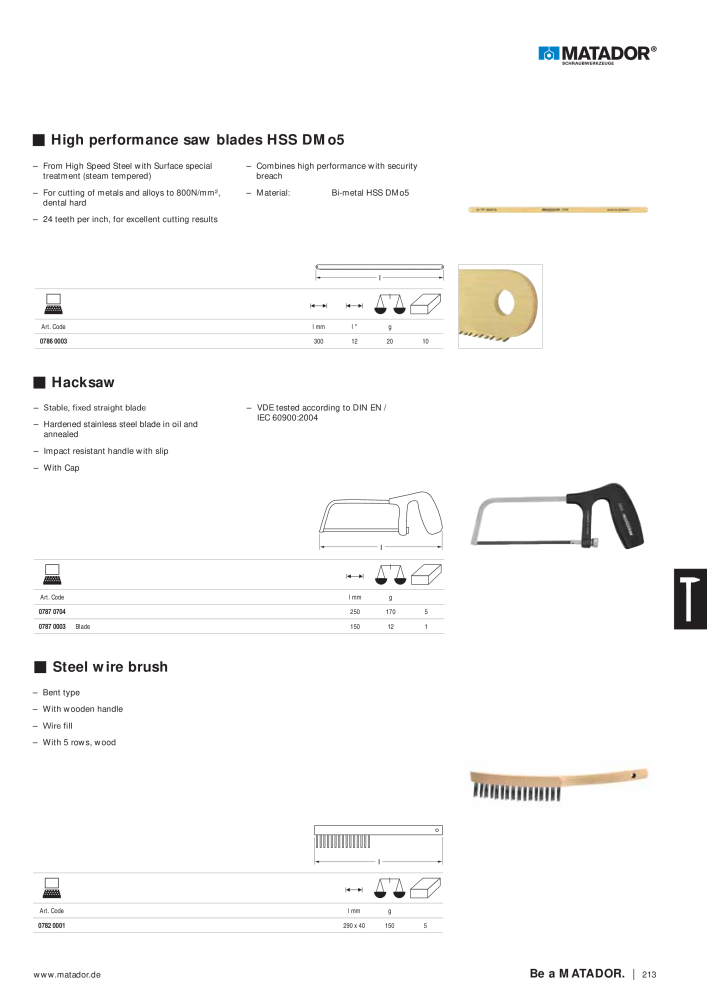 Matador Tool Catalogue NO.: 149 - Page 213