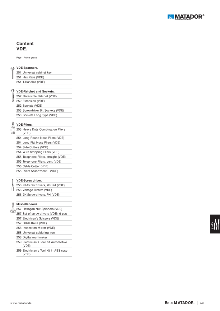 Matador Tool Catalogue NO.: 149 - Page 229