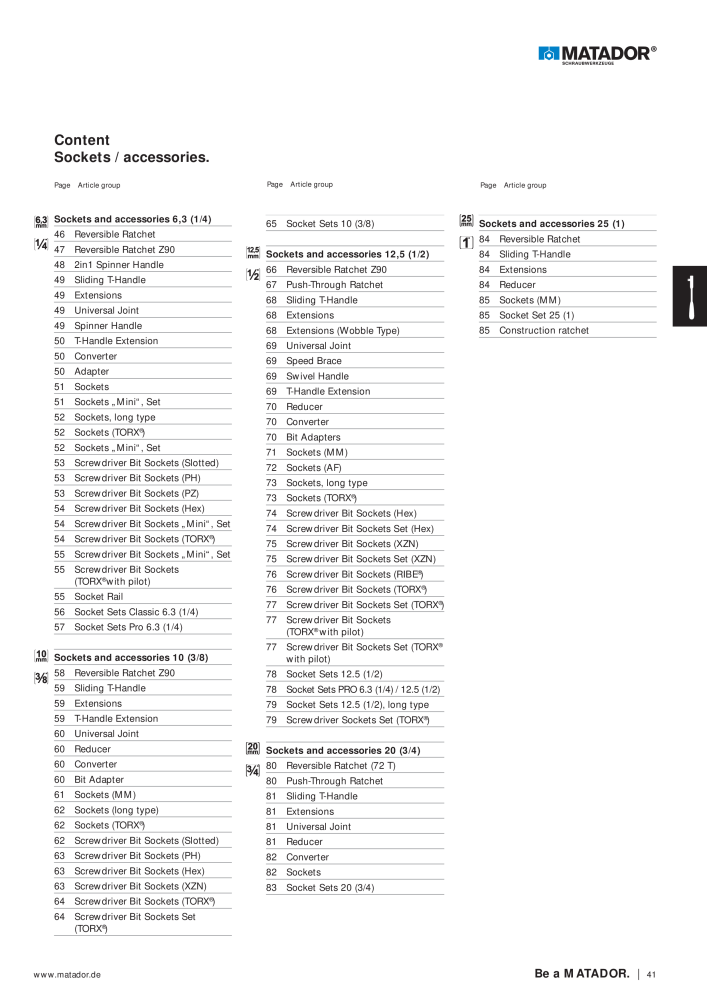 Matador Tool Catalogue NR.: 149 - Pagina 41