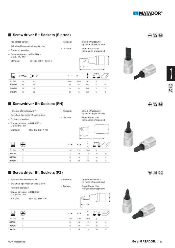 Matador Tool Catalogue NO.: 149 - Page 53