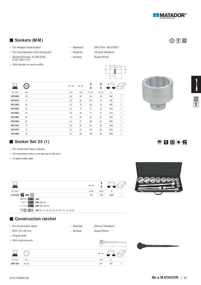 Matador Tool Catalogue NR.: 149 - Seite 85