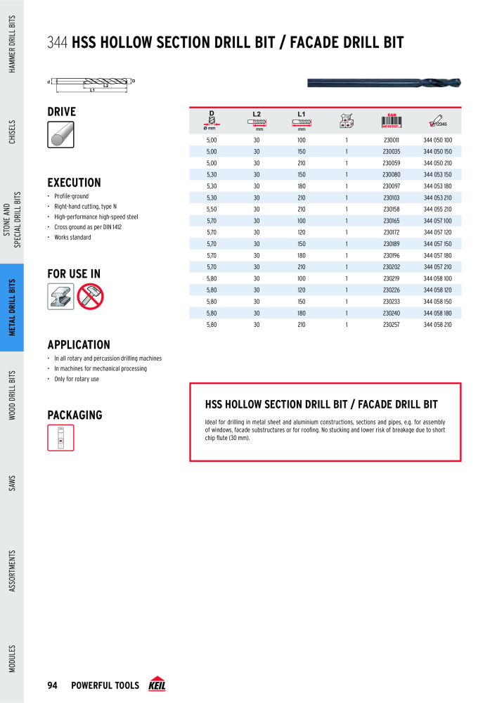 KEIL catalogue quality drilling tools NO.: 1738 - Page 94