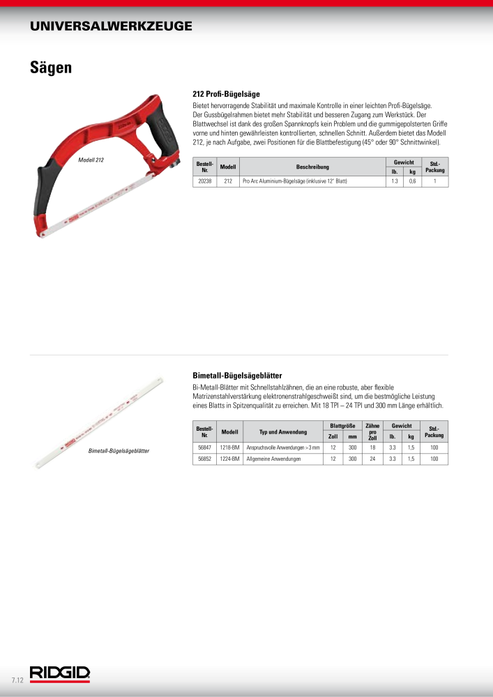 RIDGID Hauptkatalog Hand- und Elektrowerkzeuge NR.: 1750 - Seite 116