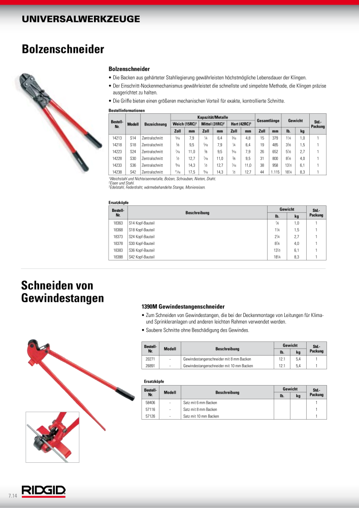 RIDGID Hauptkatalog Hand- und Elektrowerkzeuge NR.: 1750 - Seite 118