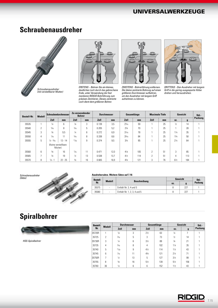 RIDGID Hauptkatalog Hand- und Elektrowerkzeuge NR.: 1750 - Seite 119