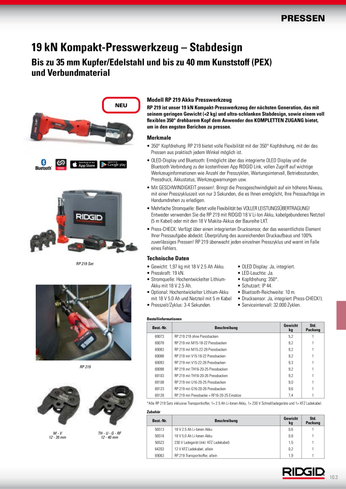 RIDGID Hauptkatalog Hand- und Elektrowerkzeuge NR.: 1750 - Seite 141