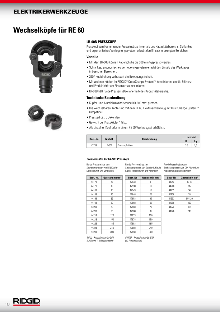 RIDGID Hauptkatalog Hand- und Elektrowerkzeuge NR.: 1750 - Seite 154