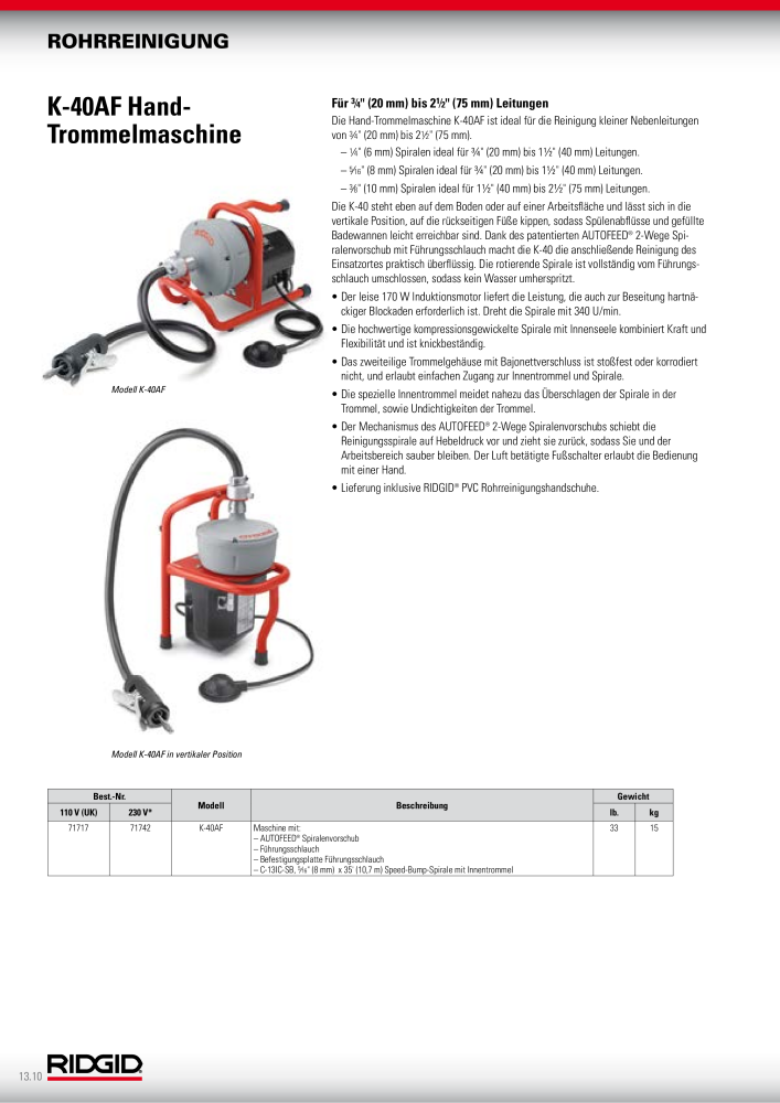 RIDGID Hauptkatalog Hand- und Elektrowerkzeuge NR.: 1750 - Seite 218