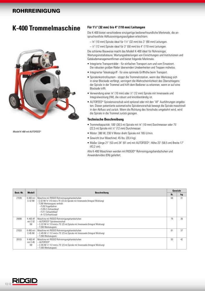 RIDGID Hauptkatalog Hand- und Elektrowerkzeuge NR.: 1750 - Seite 220