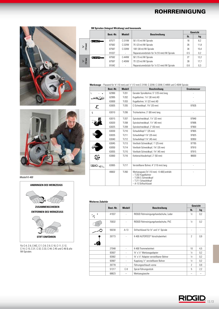 RIDGID Hauptkatalog Hand- und Elektrowerkzeuge NR.: 1750 - Seite 221