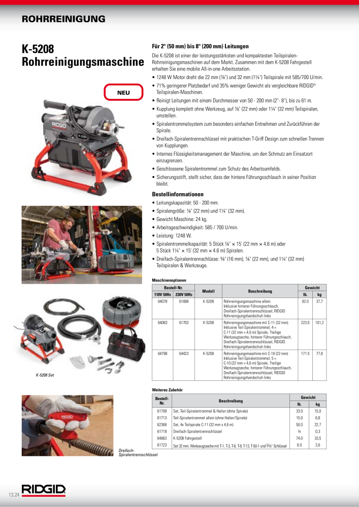 RIDGID Hauptkatalog Hand- und Elektrowerkzeuge NR.: 1750 - Seite 232