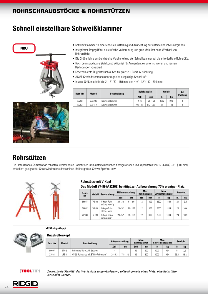 RIDGID Hauptkatalog Hand- und Elektrowerkzeuge NR.: 1750 - Seite 26