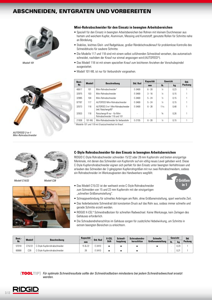 RIDGID Hauptkatalog Hand- und Elektrowerkzeuge NR.: 1750 - Seite 40