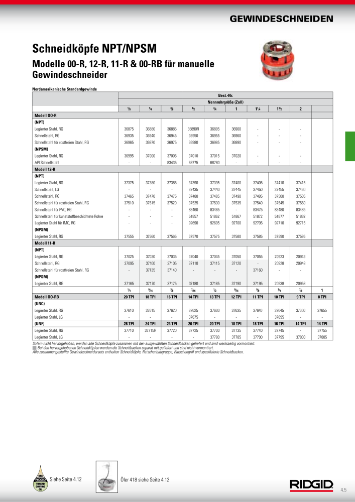 RIDGID Hauptkatalog Hand- und Elektrowerkzeuge NR.: 1750 - Seite 51