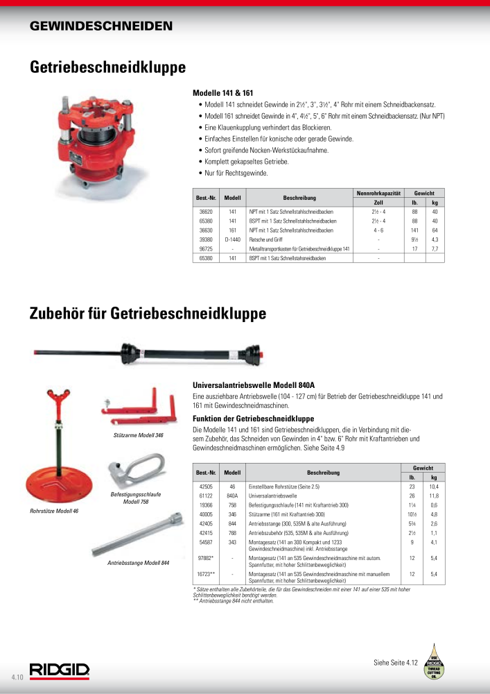 RIDGID Hauptkatalog Hand- und Elektrowerkzeuge NR.: 1750 - Seite 56