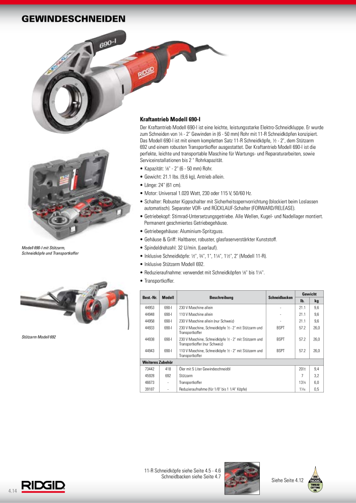 RIDGID Hauptkatalog Hand- und Elektrowerkzeuge NR.: 1750 - Seite 60