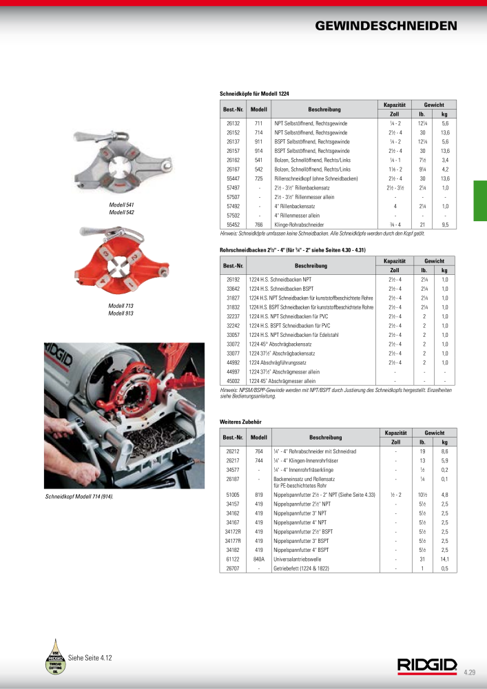 RIDGID Hauptkatalog Hand- und Elektrowerkzeuge NR.: 1750 - Seite 75