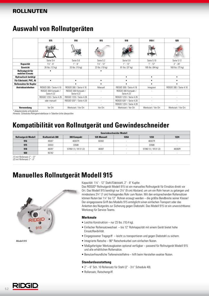 RIDGID Hauptkatalog Hand- und Elektrowerkzeuge NR.: 1750 - Seite 82