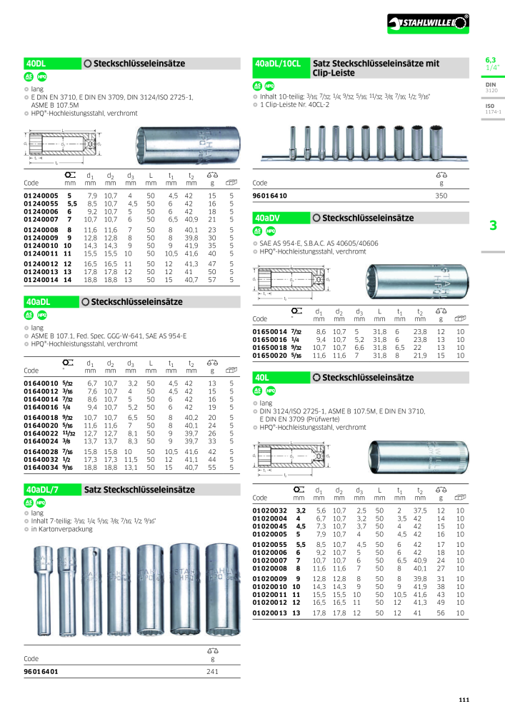 STAHLWILLE Hauptkatalog Handwerkzeuge NR.: 183 - Strona 113