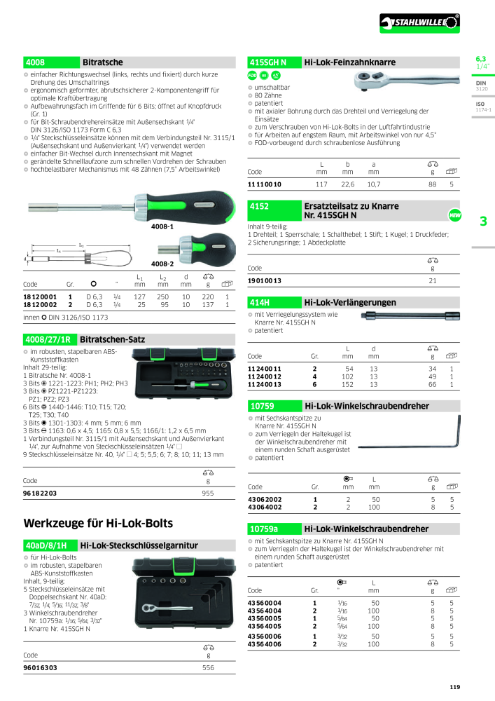 STAHLWILLE Hauptkatalog Handwerkzeuge Nb. : 183 - Page 121