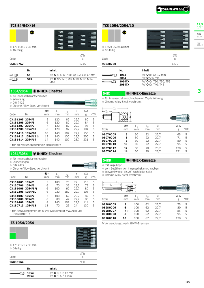 STAHLWILLE Hauptkatalog Handwerkzeuge NEJ.: 183 - Sida 145