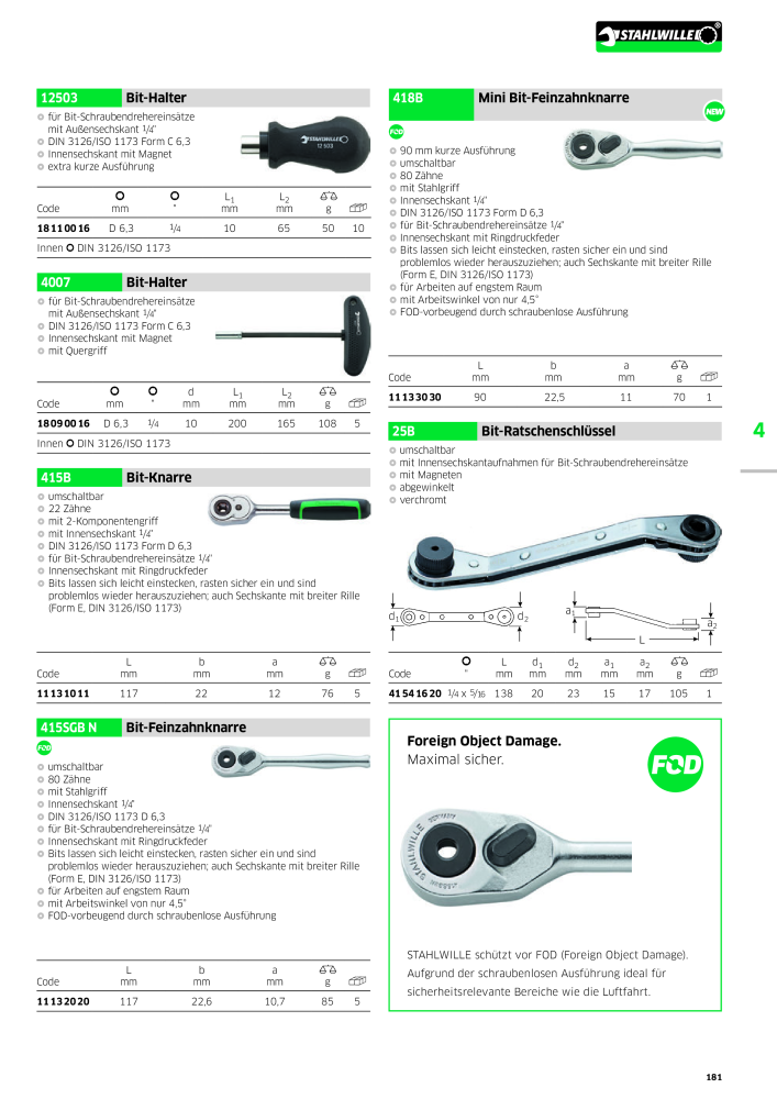 STAHLWILLE Hauptkatalog Handwerkzeuge NR.: 183 - Seite 183