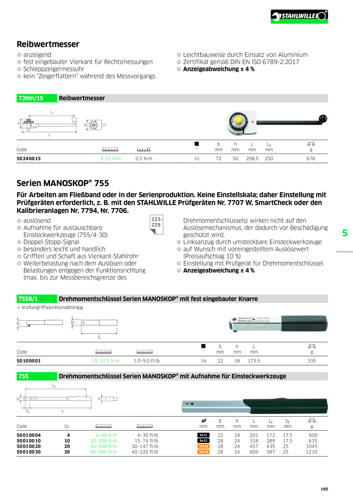 STAHLWILLE Hauptkatalog Handwerkzeuge n.: 183 - Pagina 197