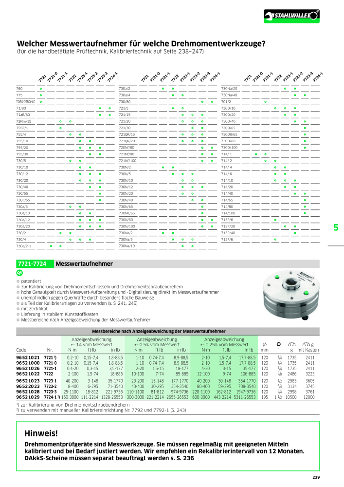 STAHLWILLE Hauptkatalog Handwerkzeuge NR.: 183 - Strona 241