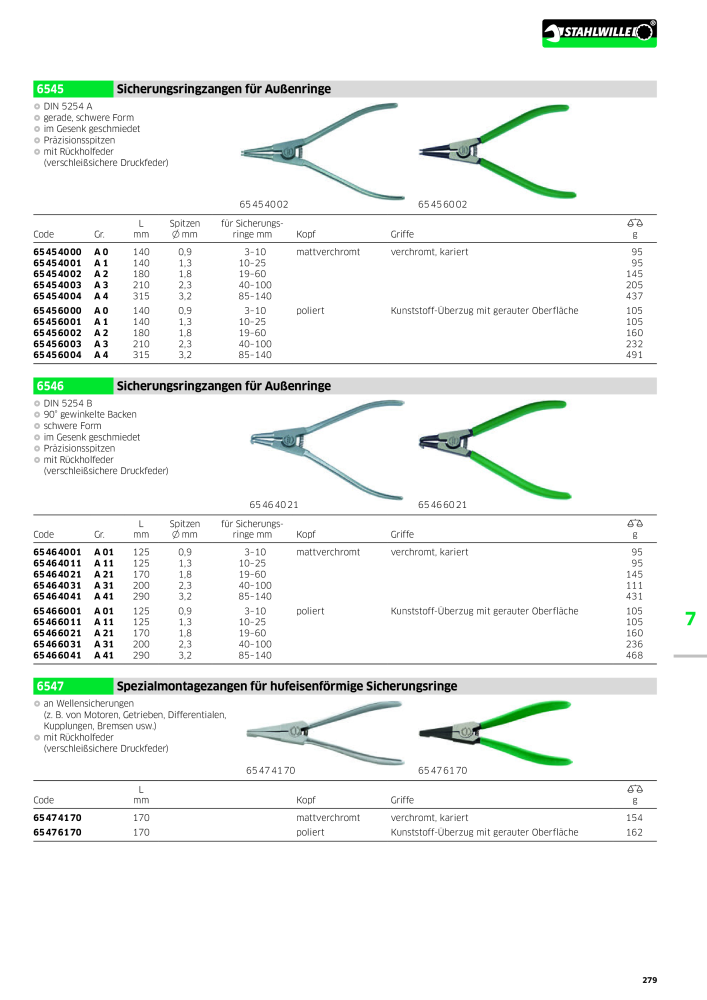 STAHLWILLE Hauptkatalog Handwerkzeuge n.: 183 - Pagina 281