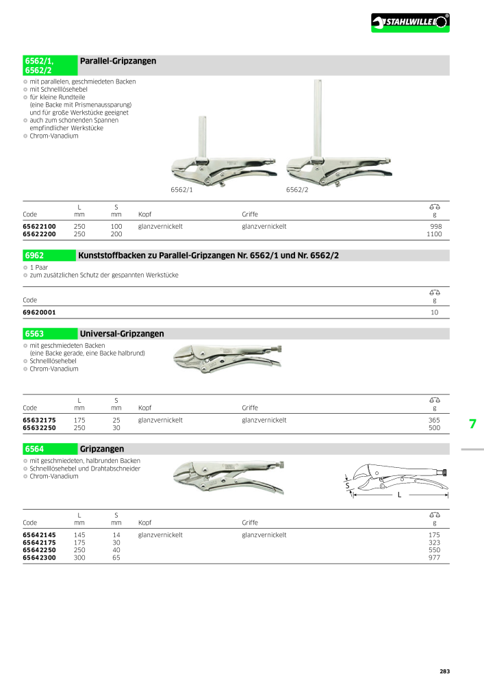 STAHLWILLE Hauptkatalog Handwerkzeuge NR.: 183 - Seite 285