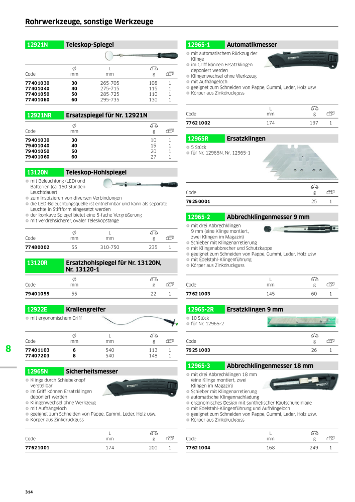 STAHLWILLE Hauptkatalog Handwerkzeuge NR.: 183 - Pagina 316