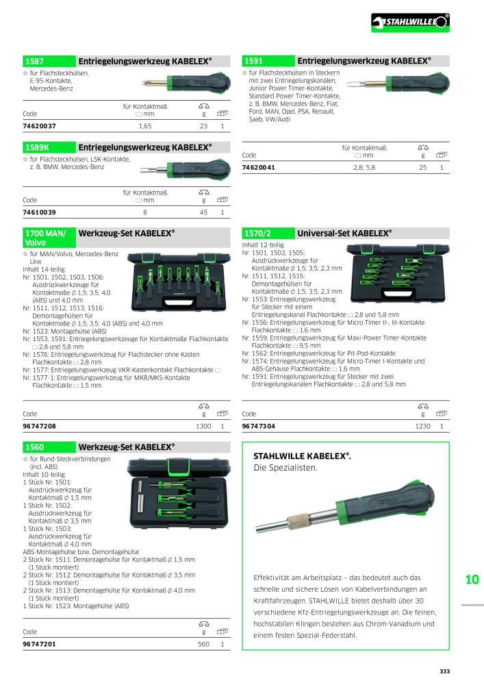 STAHLWILLE Hauptkatalog Handwerkzeuge Nº: 183 - Página 335