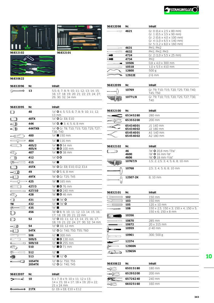 STAHLWILLE Hauptkatalog Handwerkzeuge NR.: 183 - Strona 345