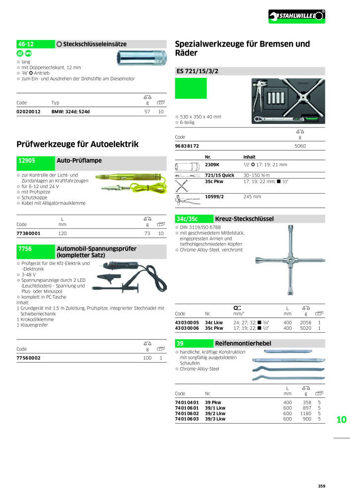 STAHLWILLE Hauptkatalog Handwerkzeuge n.: 183 - Pagina 361