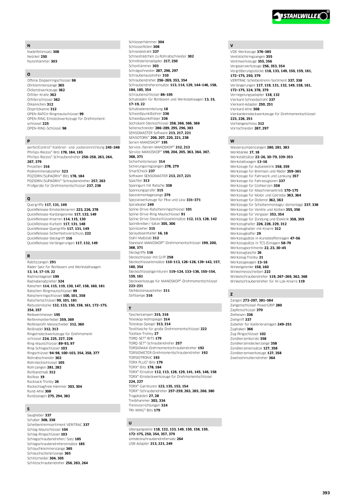 STAHLWILLE Hauptkatalog Handwerkzeuge NR.: 183 - Strona 395