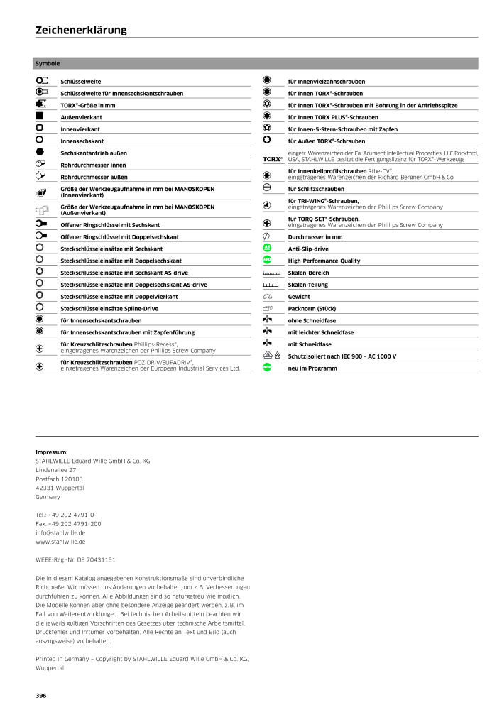 STAHLWILLE Hauptkatalog Handwerkzeuge NR.: 183 - Pagina 398